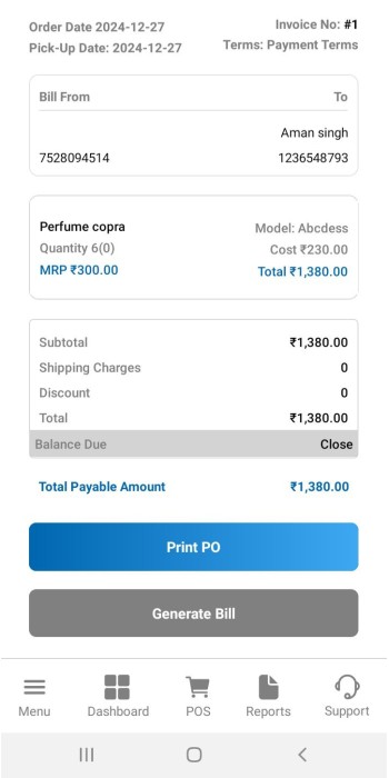 How to  generate supplier bill ?