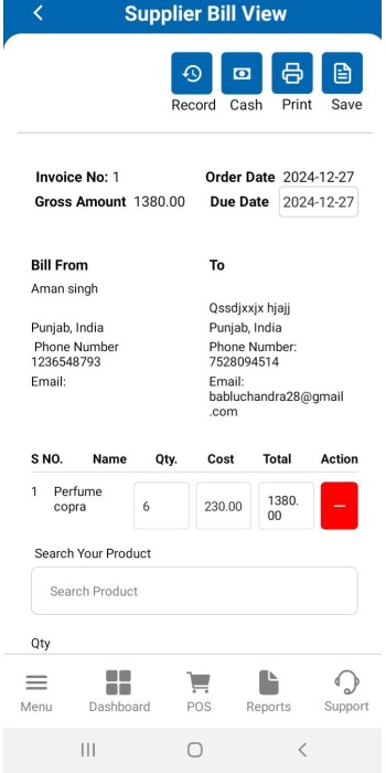 How to update the supplier bill payment?