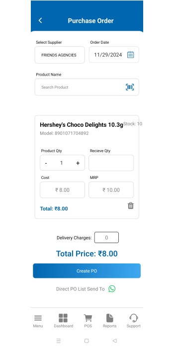 How to create purchase order in Tmdsuite ?